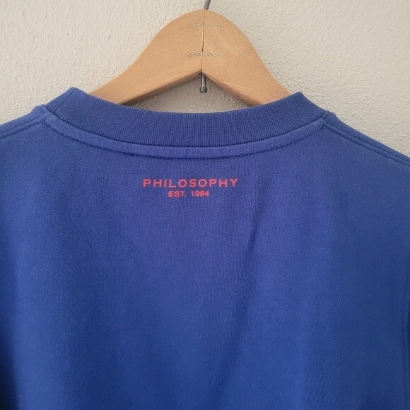 Philosophy di Lorenzo Serafini Blue Sweatshirt with Red Lettering - Picture 6 of 8